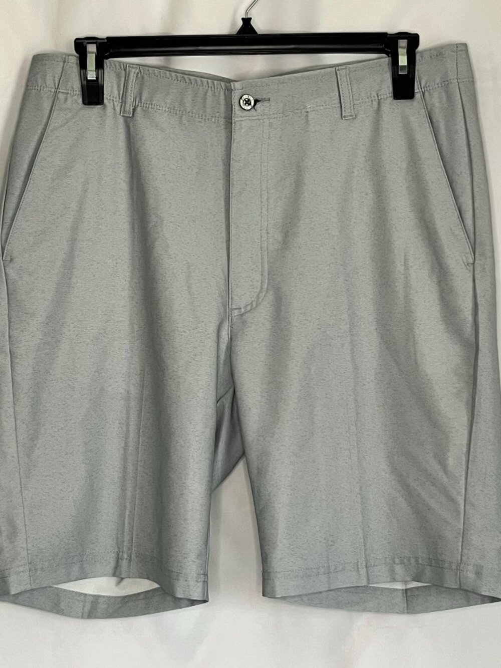 Pebble Beach Mens Golf Dry-Luxe Performance Chino Shorts Sz 36 Light Gray speck